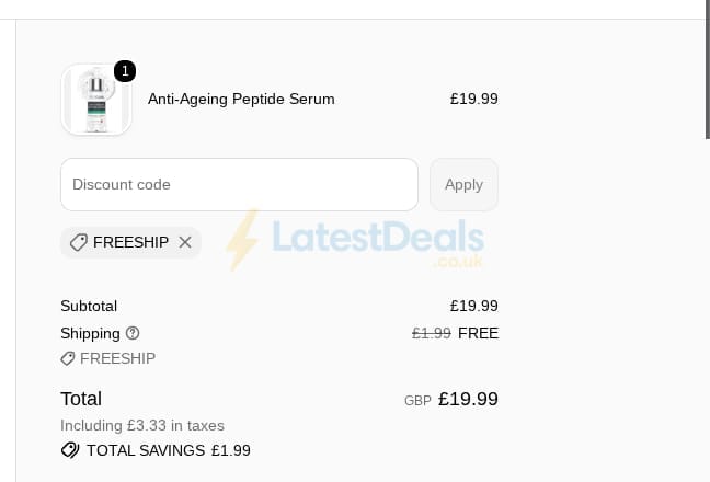 Screenshot of the Procoal discount code working