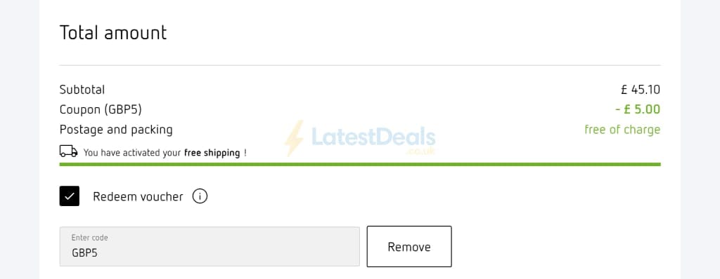 Screenshot of the Parfumdreams discount code working