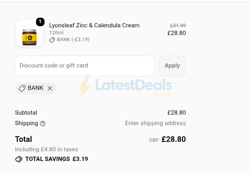 Screenshot of the Onlynaturals discount code working