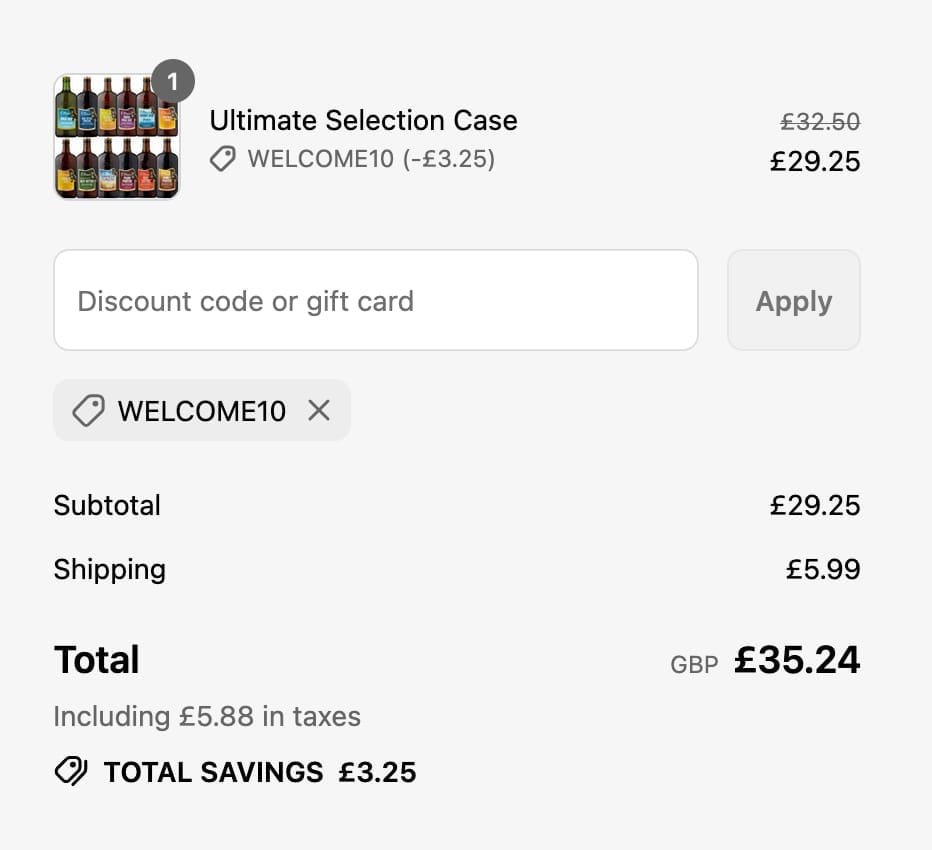Screenshot of the St Peter's Brewery discount code working