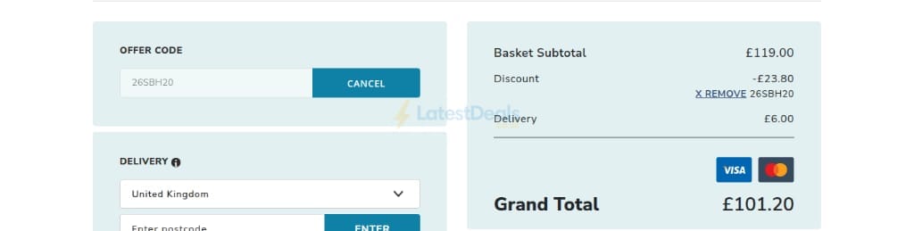 Screenshot of the Wider Fit Shoes discount code working