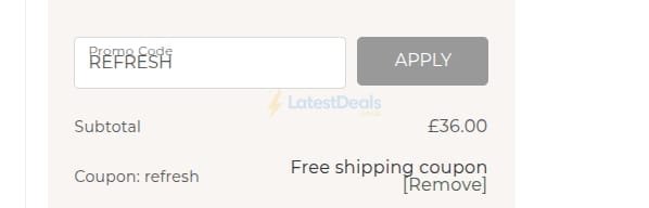 Screenshot of the Royce Lingerie discount code working