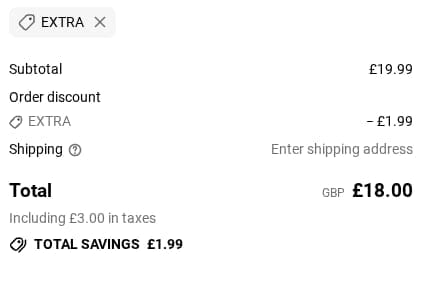 Screenshot of the Jungle Culture discount code working
