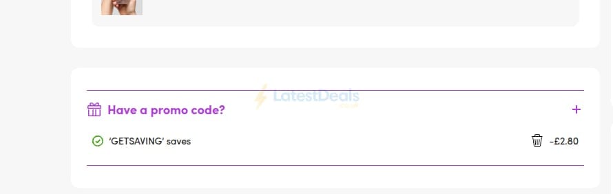 Screenshot of the Lovehoney discount code working