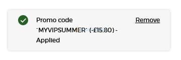 Screenshot of the Armani Beauty discount code working