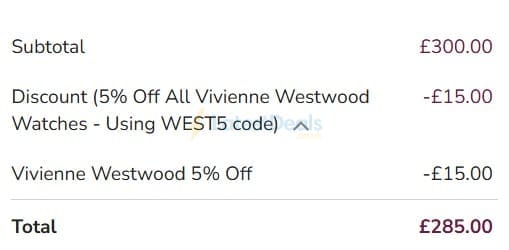 Screenshot of the T. H. Baker discount code working