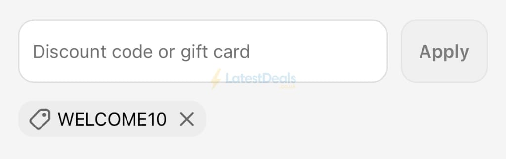 Screenshot of the The Dustpan and Brush Store discount code working