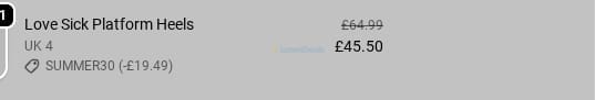 Screenshot of the Lamoda discount code working