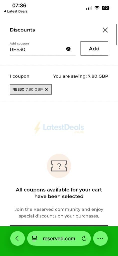 Reserved Discount Code - 77% Off in August 2026