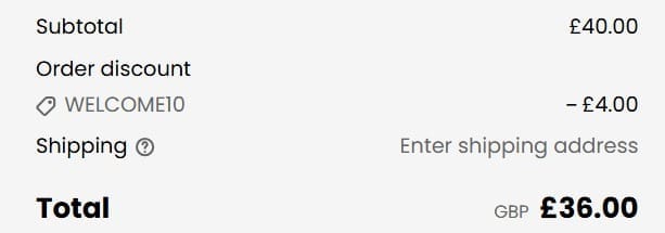 Screenshot of the Allure Bath Fashions discount code working