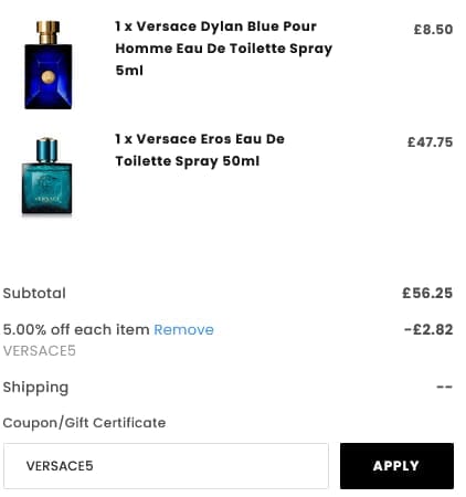 Screenshot of the Look Incredible discount code working