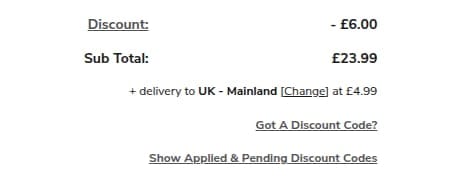 Screenshot of the Leather Company discount code working