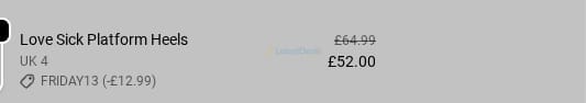 Screenshot of the Lamoda discount code working