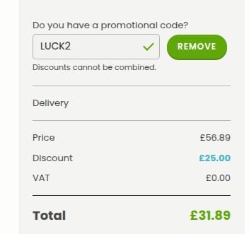 Screenshot of the Hooray Heroes discount code working