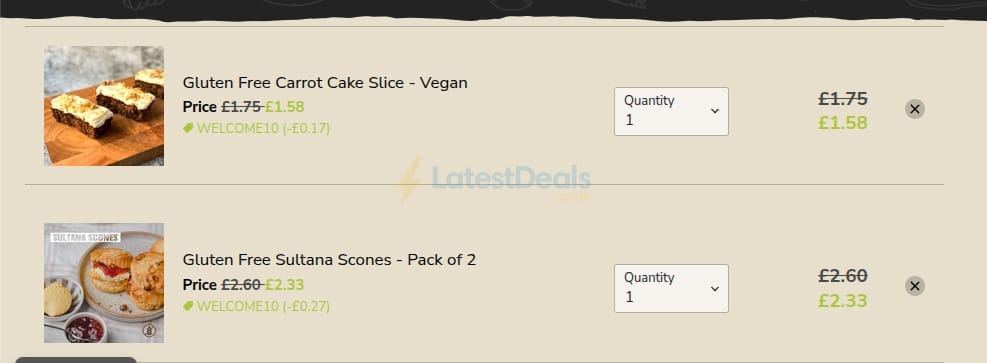 Screenshot of the Chunk Pies & Pasties of Devon discount code working