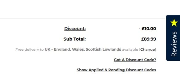 Screenshot of the Castlegate Lights discount code working