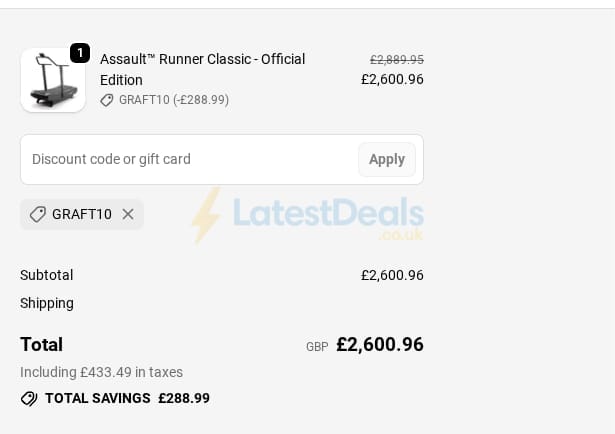 Screenshot of the Wolverson Fitness discount code working