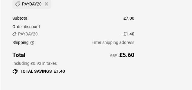 Screenshot of the Tights Tights Tights discount code working