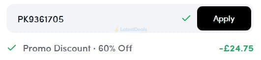 Screenshot of the Prep Kitchen discount code working