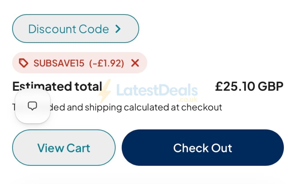 Screenshot of the SimplySupplements discount code working