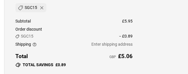 Screenshot of the The Secret Gardening Club discount code working