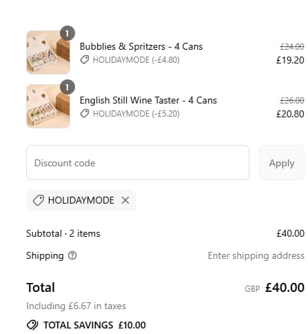 Screenshot of the The Uncommon discount code working