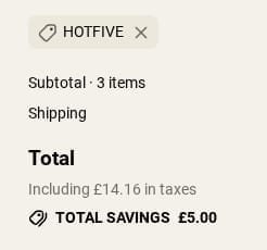 Screenshot of the Wuka discount code working