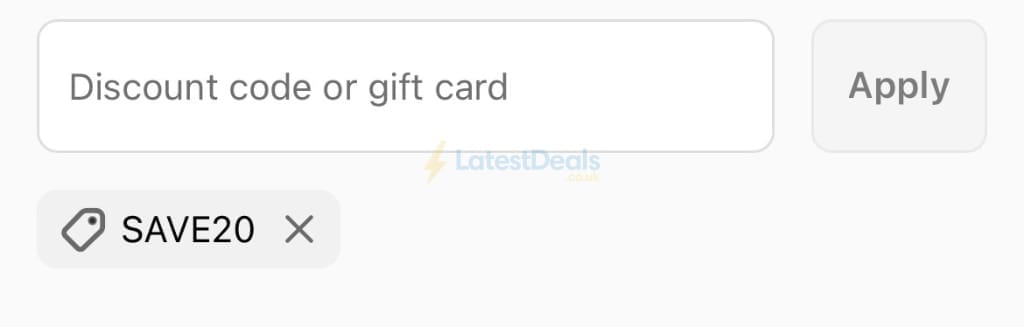 Screenshot of the Prya discount code working