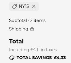 Screenshot of the The Original Biltong Company discount code working