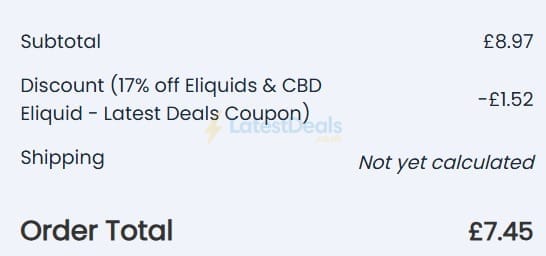 Screenshot of the Vapoholic discount code working