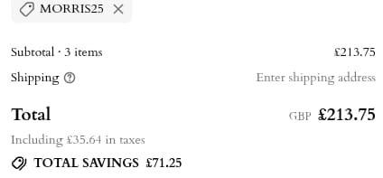 Screenshot of the Hope & Ivy discount code working
