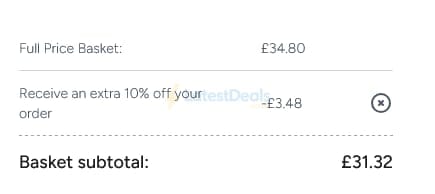 Screenshot of the Ameliorate discount code working