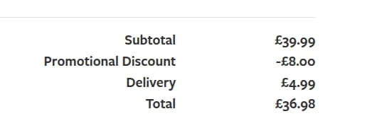 Screenshot of the RHS Plants discount code working