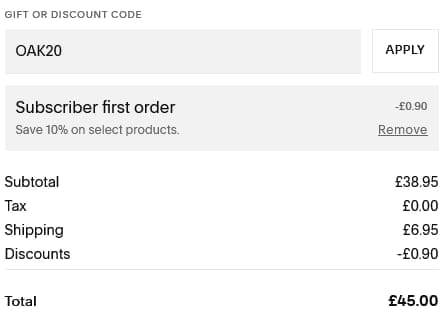 Screenshot of the Jones Trust Your Gut discount code working