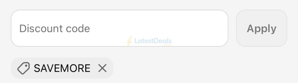 Screenshot of the Bathroom Deco discount code working