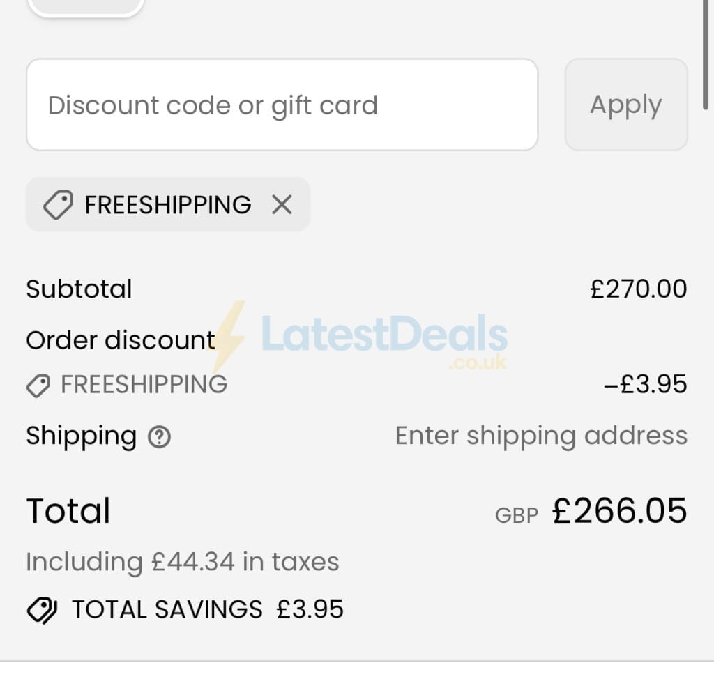 Screenshot of the Pretavoir discount code working