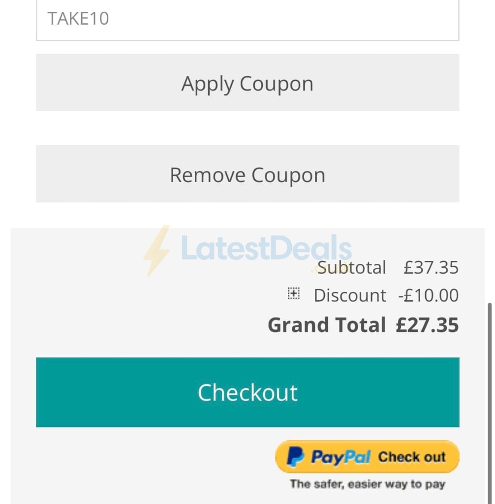 Screenshot of the The Knitting Network discount code working