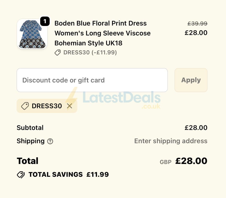 Screenshot of the Newlife the Charity discount code working
