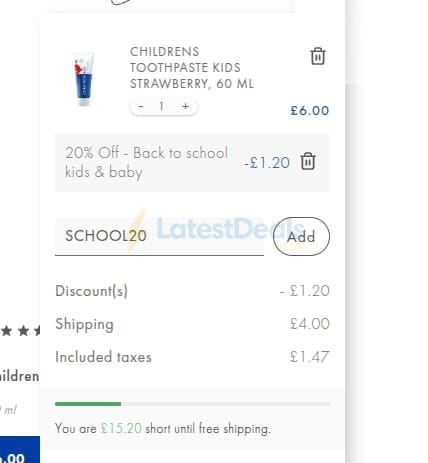 Screenshot of the CURAPROX discount code working