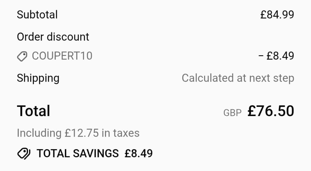 Screenshot of the Sport It First discount code working