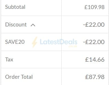 Screenshot of the RUComfy Bean Bags discount code working