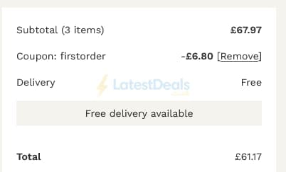 Screenshot of the Lyme Bay Winery discount code working
