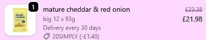 Screenshot of the Simply Roasted discount code working
