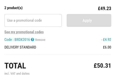 Screenshot of the Vinatis discount code working