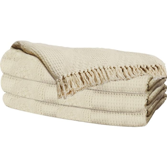 Argos Home Diamond Cotton Throw - Natural, £6.99 at Argos