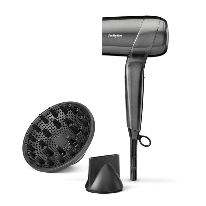 BaByliss Titanium Shine Haartrockner – Kompakter Föhn Mit Ionen-Technologie, 3 Heiz-/Gebläsestufen, Inkl. Diffusor