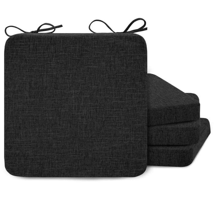 FlyGulls Black Chair Cushions with Ties, Set of 4, £19.35 at Amazon