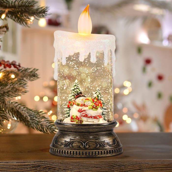 Eldnacele Christmas Snow Globe Lantern with Timer & Music, £22.39 at Amazon