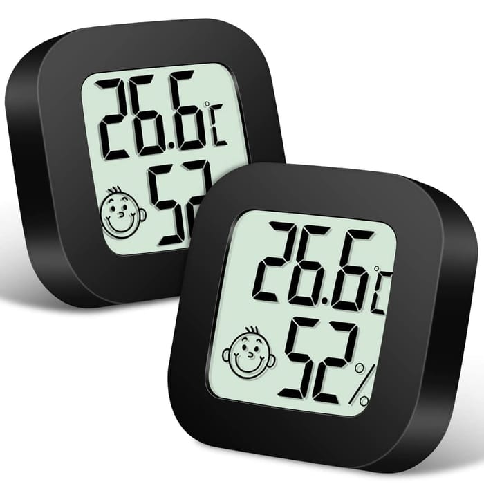 Flintronic 2pcs Mini Digital Room Thermometer Hygrometer With Lcd 
