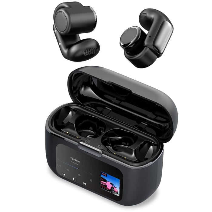 Large Display Ear Open-Ear Clip-on Headphones, Wireless Bluetooth with Display and 4GB, £ ...